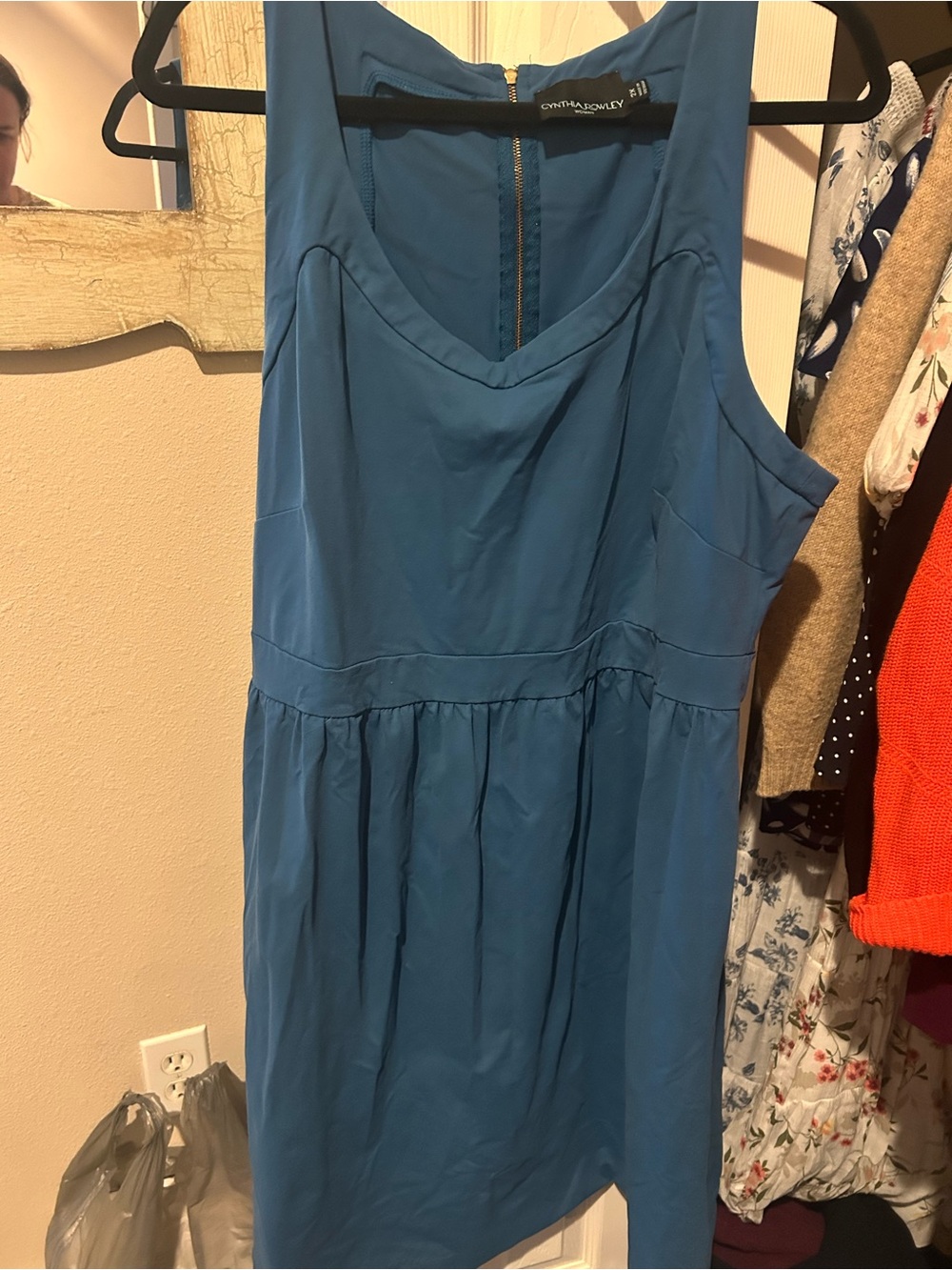 Cynthia Rowley Teal Sleeveless Scoop-Neck Dress size 2x